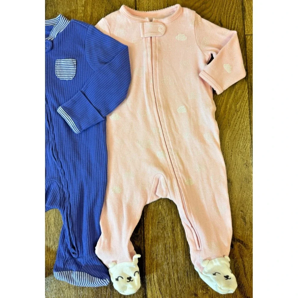 Carters Sleepers Girl 3 Months Lot Rompers Outfits‎ Sleep N Plays Bundle Ruffle
